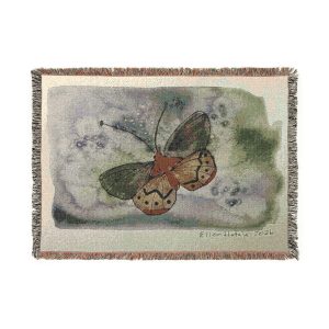 Vintage Butterfly Woven Blanket | Tapestry Throw, Nature Decor