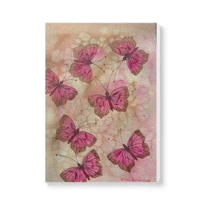 Pink Watercolor Butterflies Journal | Softcover Notebook