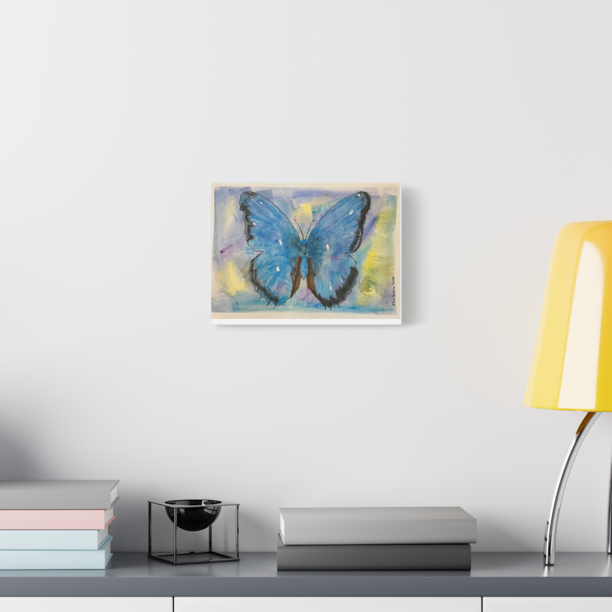 Blue Butterfly Matte Canvas - Image 3