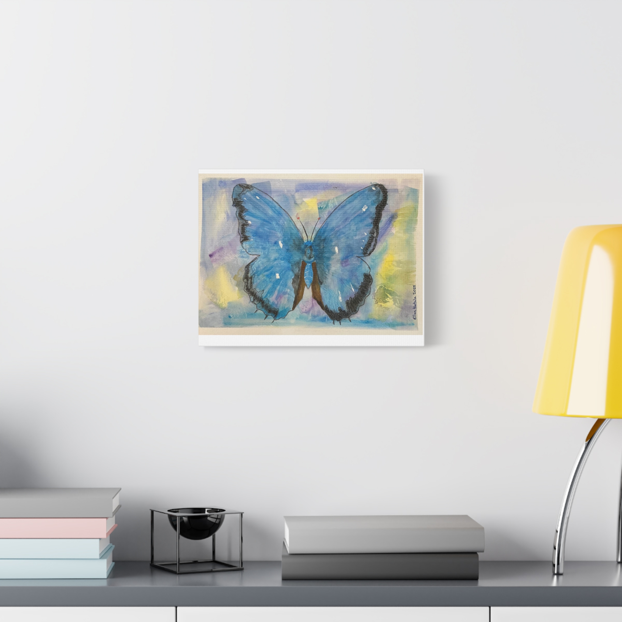 Blue Butterfly Matte Canvas - Image 7