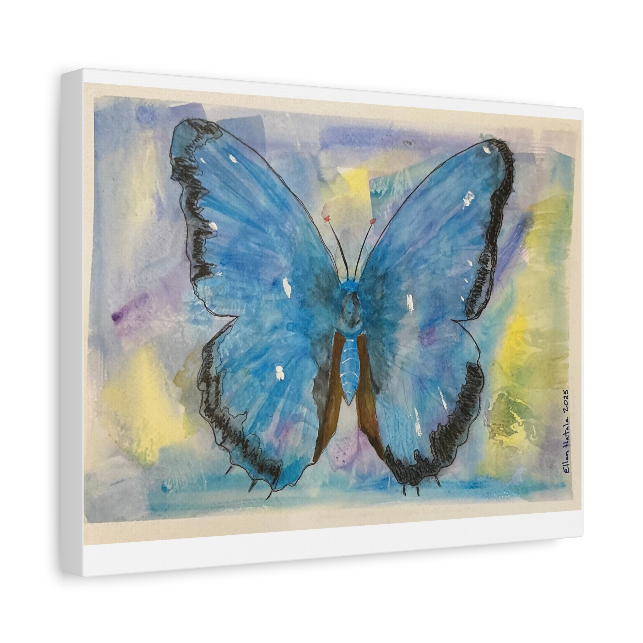 Blue Butterfly Matte Canvas - Image 6