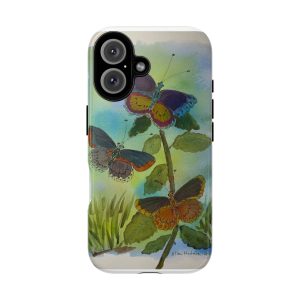 Watercolor Butterflies Phone Case | Floral Nature Art, Pastel Garden Design