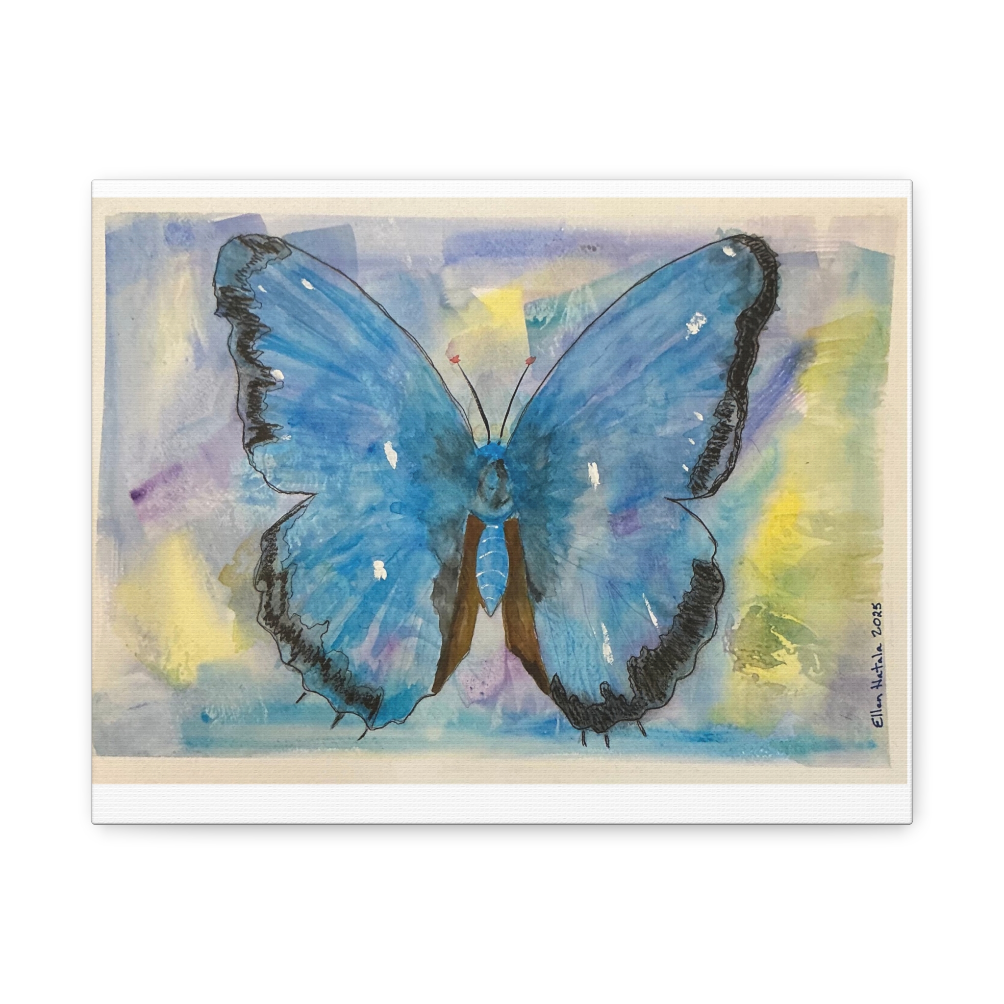 Blue Butterfly Matte Canvas - Image 5