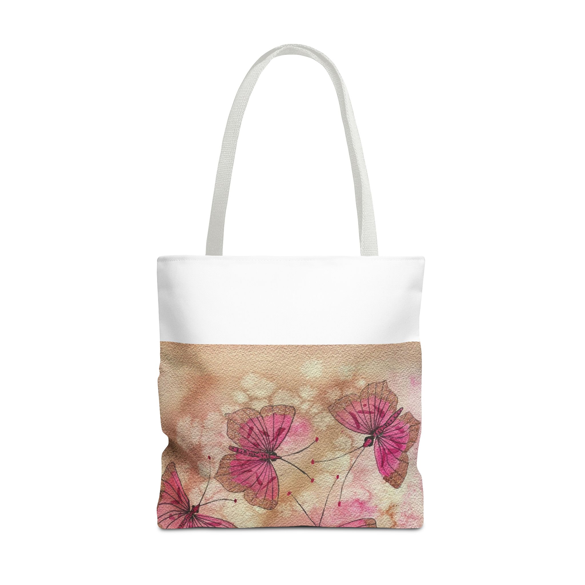 Pink Watercolor Butterfly Tote Bag – Floral AOP Shoulder Tote - Image 17