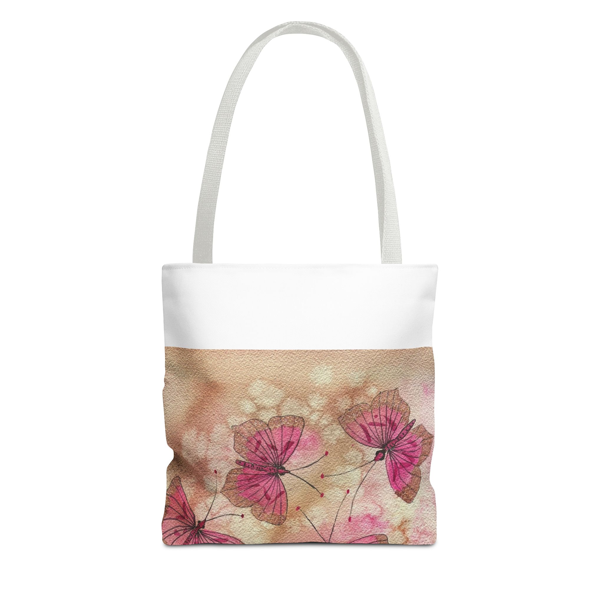 Pink Watercolor Butterfly Tote Bag – Floral AOP Shoulder Tote - Image 9