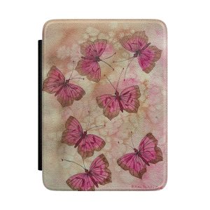 Pink Butterfly Kindle Case – Floral E-Reader Cover, Lightweight Protective Sleeve