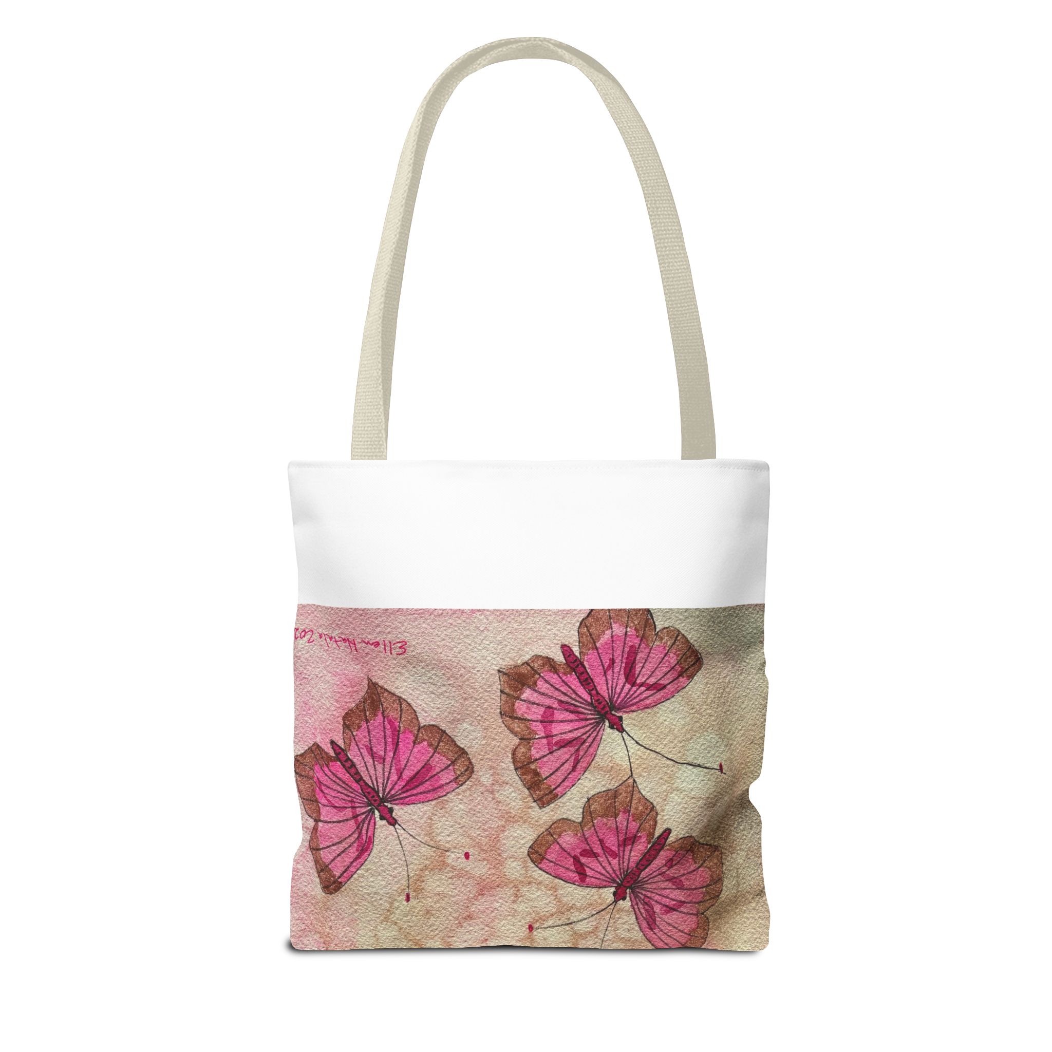 Pink Watercolor Butterfly Tote Bag – Floral AOP Shoulder Tote - Image 22