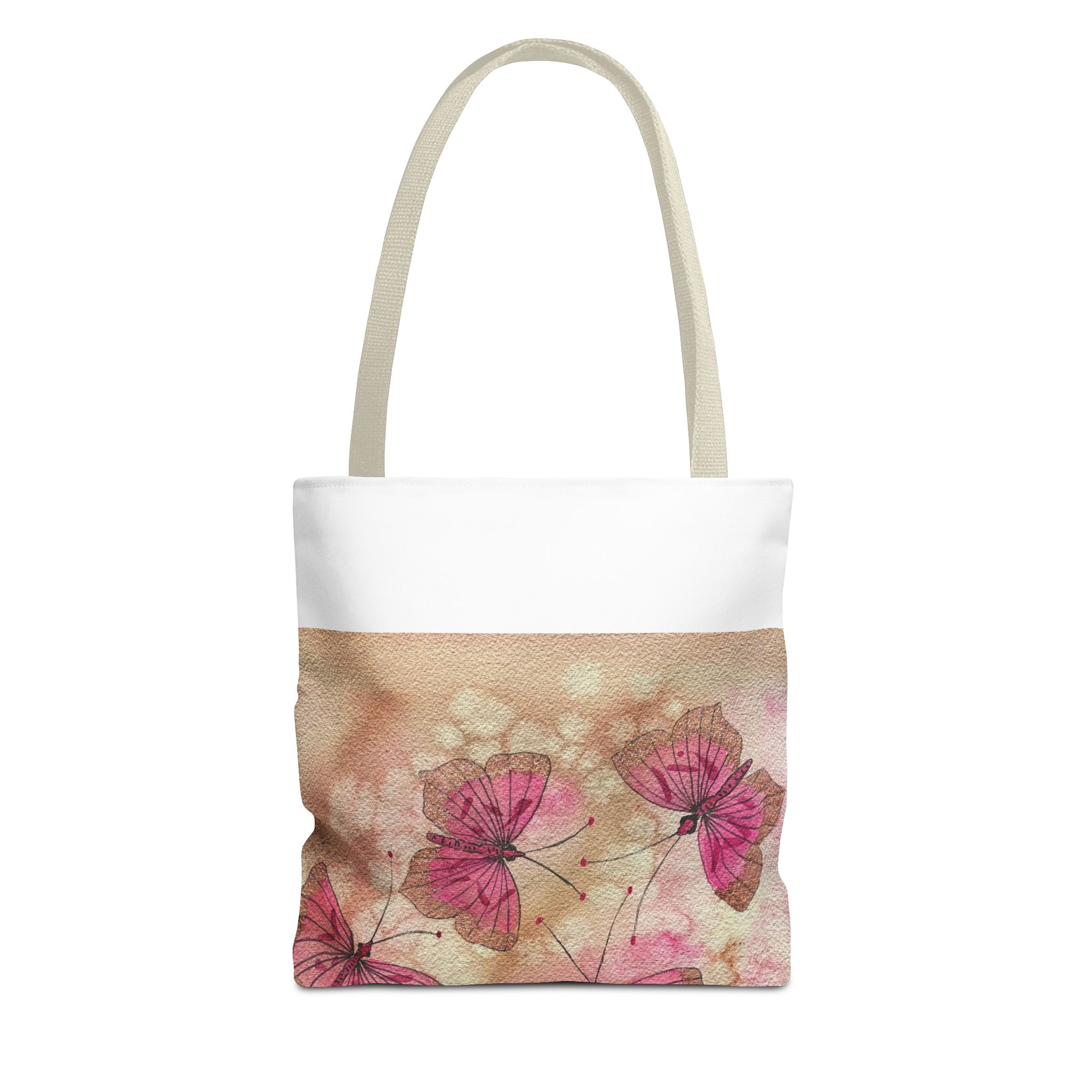 Pink Watercolor Butterfly Tote Bag – Floral AOP Shoulder Tote - Image 21