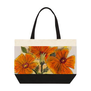 Orange Surprise Linen Tote Bag (14.2 x 18.9 in)