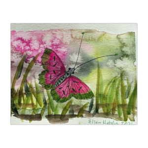 Pink Butterfly Giclée Print (10 x 8 in)
