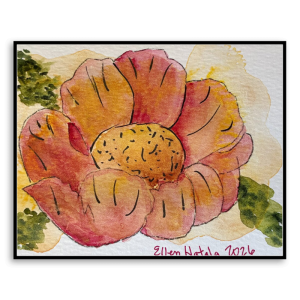 Peachy Poppy Wall Art Standout (8 x 10 in)
