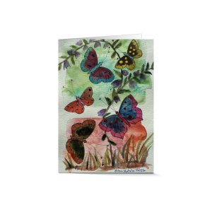 Group Butterfly in Storm Folded Card, 5 x 7 in (Set of 5)