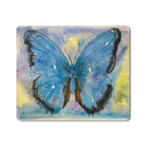 Blue Butterfly Mouse Pad (7.8 x 9.3 in)