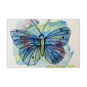 Pastel Blue Butterfly Giclée Print (6 x 4 in)