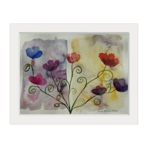Field Poppies Matted Giclée Print (12 x 9 in, 14 x 11 Off White II Mat) [670746]