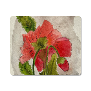 Coral Poppy in Bloom Mouse Pad (7.8 x 9.3 in)
