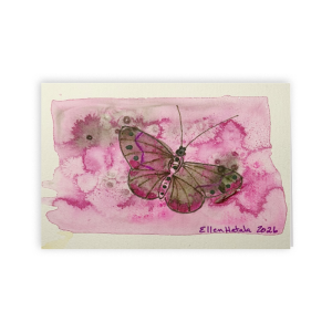 Rosy Flight Folded Card, 4 x 6 in (Set of 5)