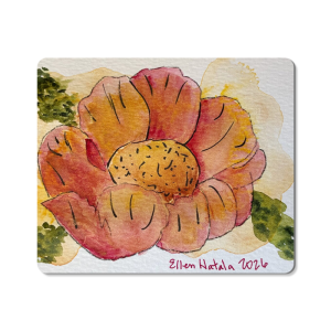 Peachy Poppy Mouse Pad (7.8 x 9.3 in)