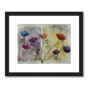 Field Poppies Framed Giclée Print (12 x 9 in, Gallery Economy Standard Black Frame)